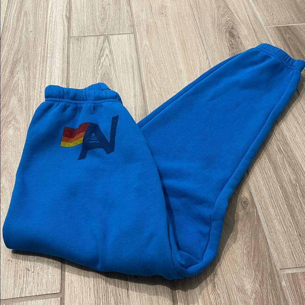 NEW Aviator Nation 2Pc Set Logo Hoodie + AV Sweatpants Adventure Cobalt Blue XS - Picture 6 of 12